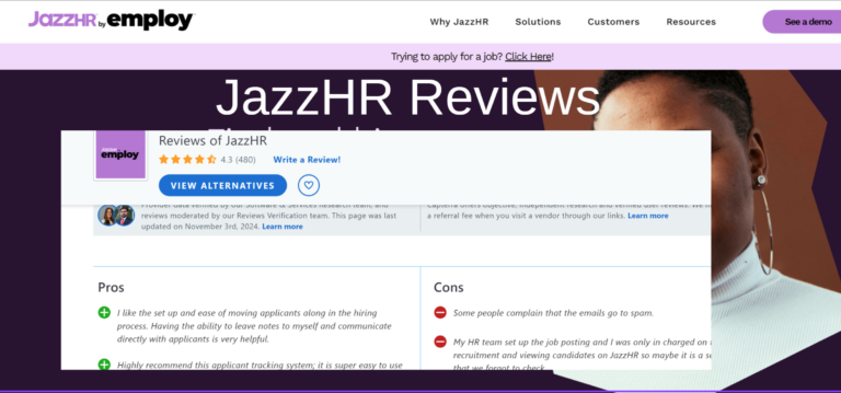 Reviews Page Screenshot